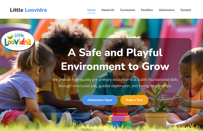 Live Demo: Little Loovidra - Professional website template for SCHOOL APP